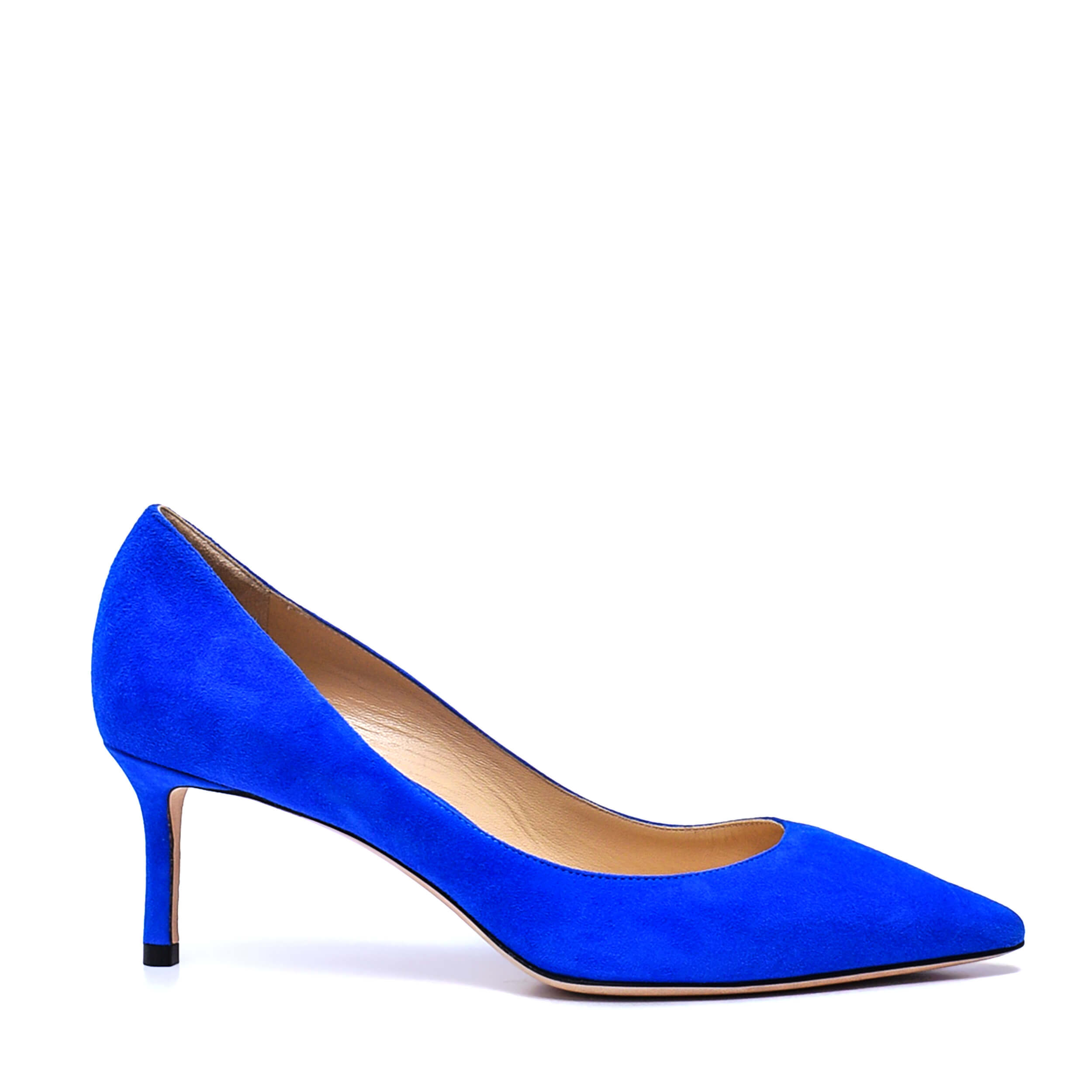 Jimmy Choo - Cobalt Blue Suede Romy Pumps / 38